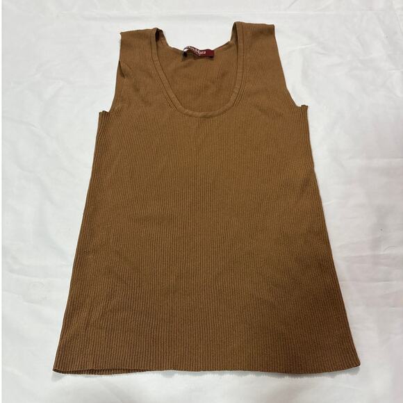 MaxMara Womens Medium Ribbed Brown Tank Top Luxury Quality Basic Casual - Picture 2 of 7